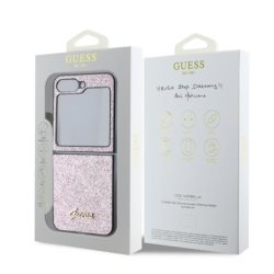 Guess GUHCZF6HGGSHP Z Flip6 F741 Black/pink 4G Glitter Script