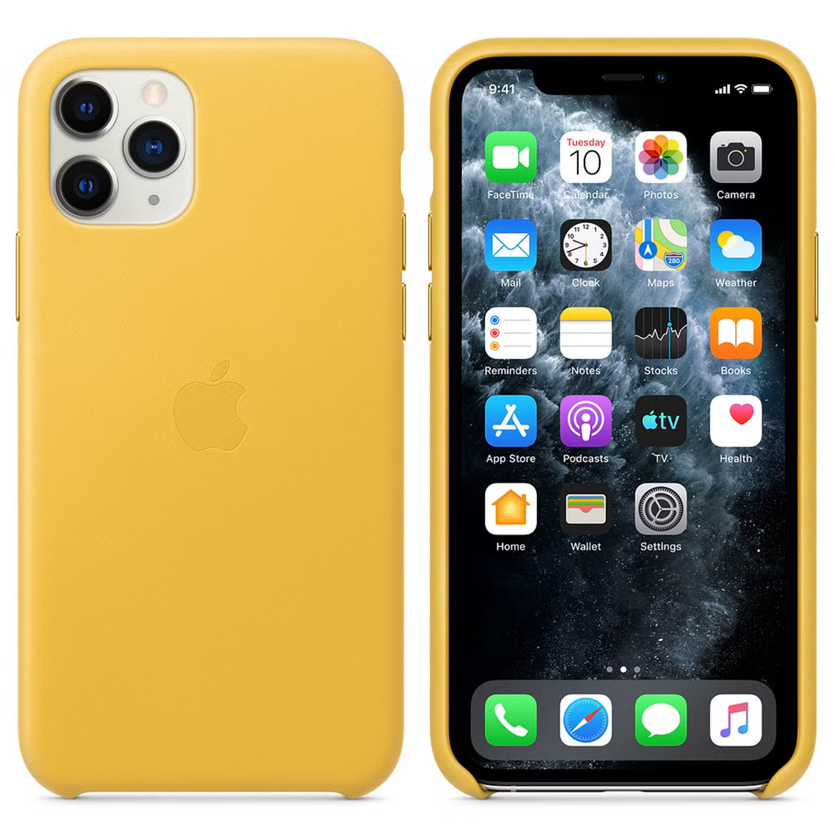 Apple Leather Backcover for iPhone 11 Pro - Meyer Lemon