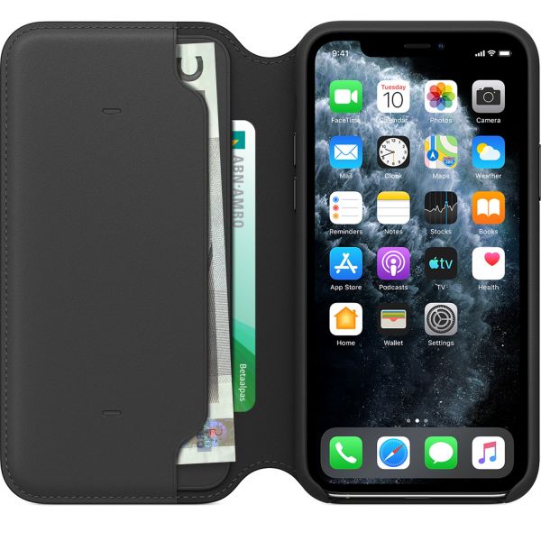 Apple MX062ZM/A Leather Folio Bookcase for iPhone 11 Pro Black