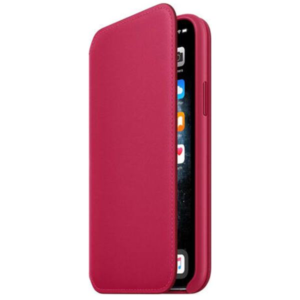 Apple MY1K2ZM/A Leather Folio BookCase for iPhone 11 Pro Raspberry
