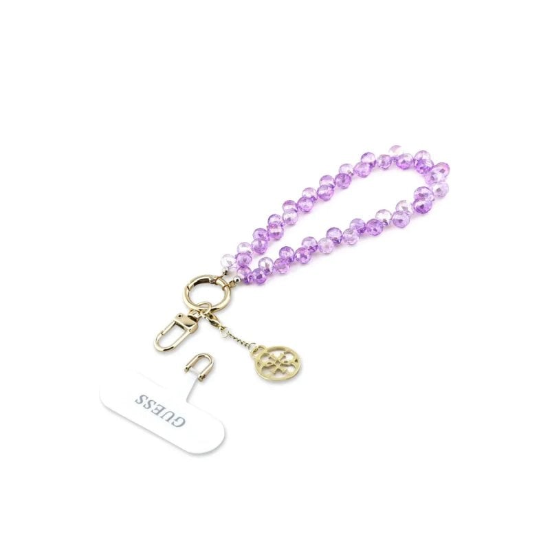 Guess Universal Wrist Strap Crystals 4G Charm Purple 15 cm