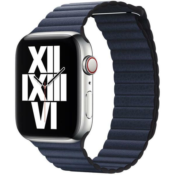Apple Watch 44 mm Leather Loop Band Strap Large - Diver Blue