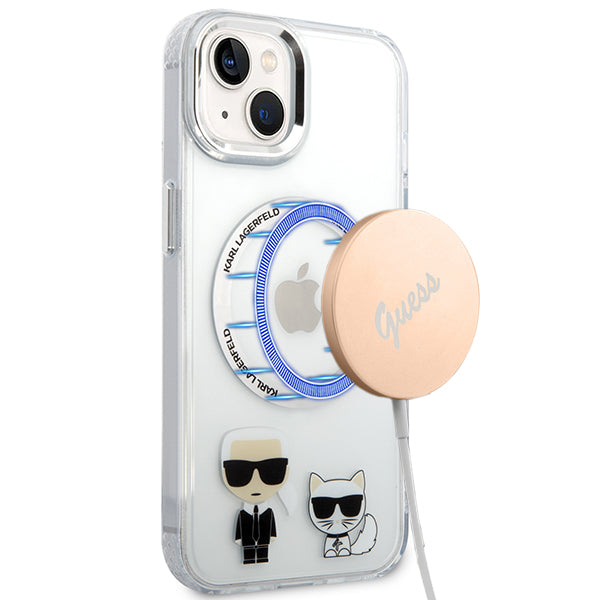 Karl Lagerfeld KLHMP14MHKCT iPhone 14 Plus hardcase transparent Karl & Choupette Aluminium Magsafe
