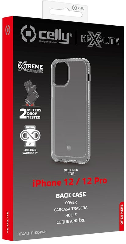 Celly HEXALITE1004WH HEXALITE IPHONE 12/ 12 PRO Transparant Case