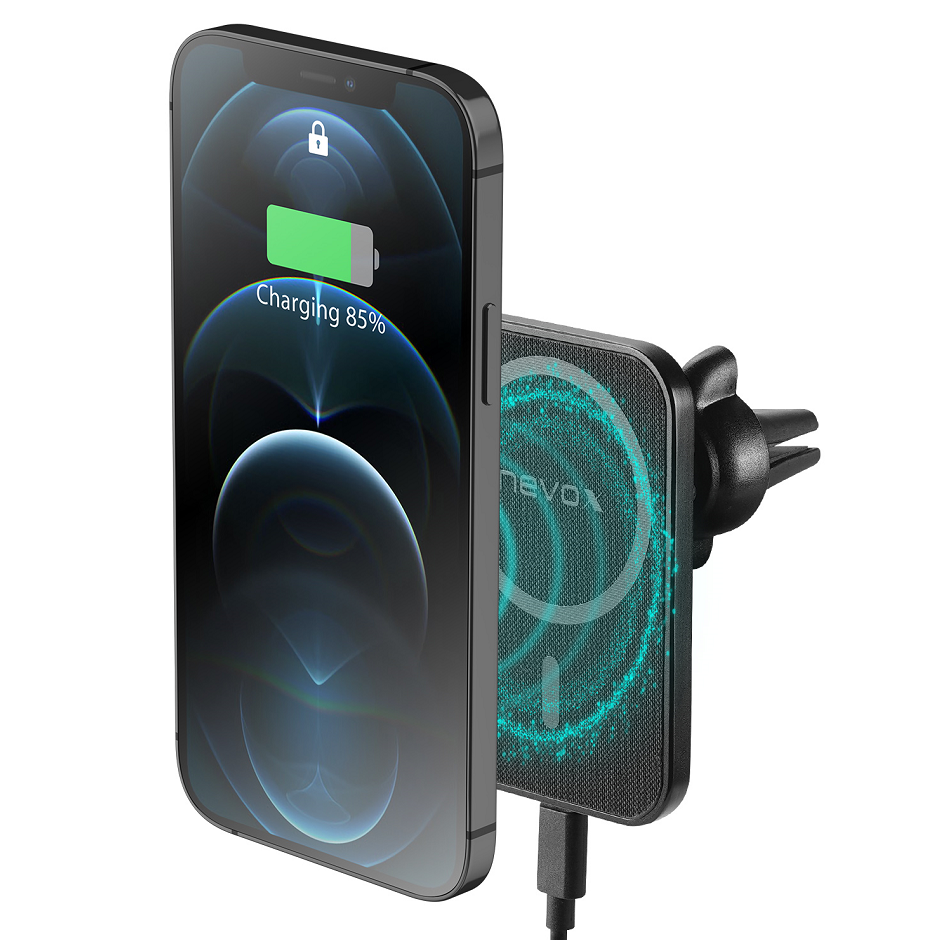 Nevox Wireless Fast Car Charger 15W, Compatible with MagSafe Black