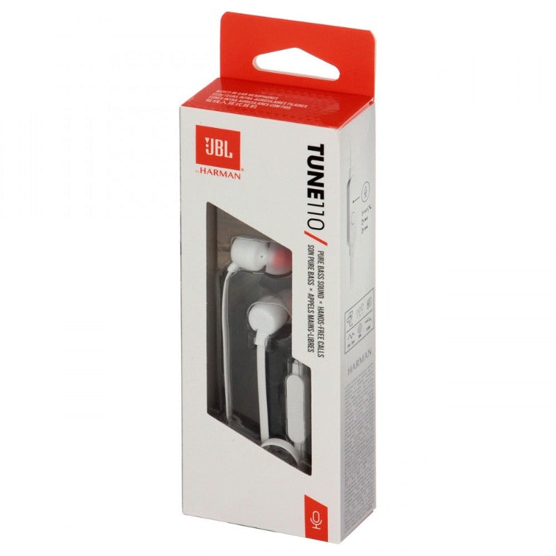 JBL T110 3,5mm Earphones White