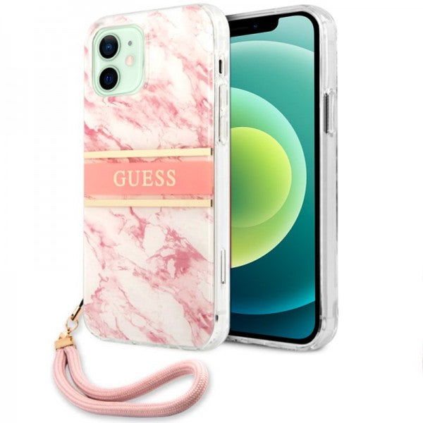 Guess GUHCP12MKMABPI iPhone 12/12 Pro Pink hardcase with Removeable Strap