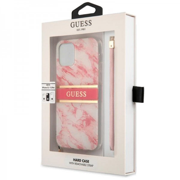 Guess GUHCP12MKMABPI iPhone 12/12 Pro Pink hardcase with Removeable Strap