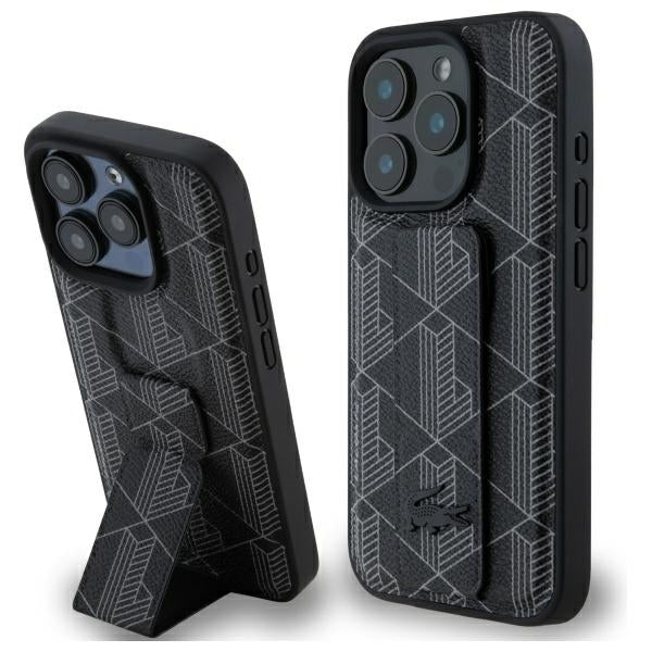 Lacoste LCHCP15XGSPBSK iPhone 15 Pro Max black hardcase Grip Stand Mono