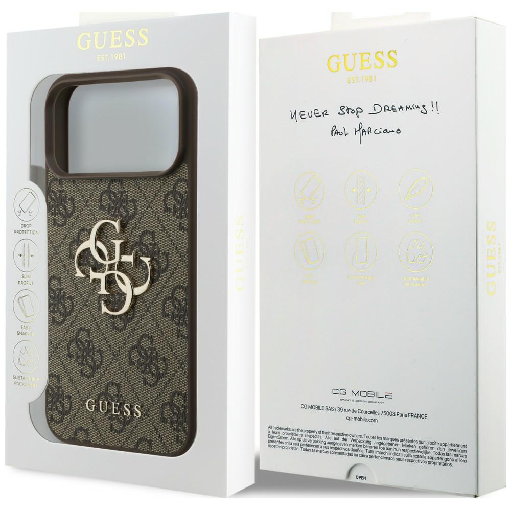 GUESS GUHCP18X4GMGBR HardCase 4G PU Big Logo iPhone 18 Pro Max / iPhone 17 Pro Max Brown