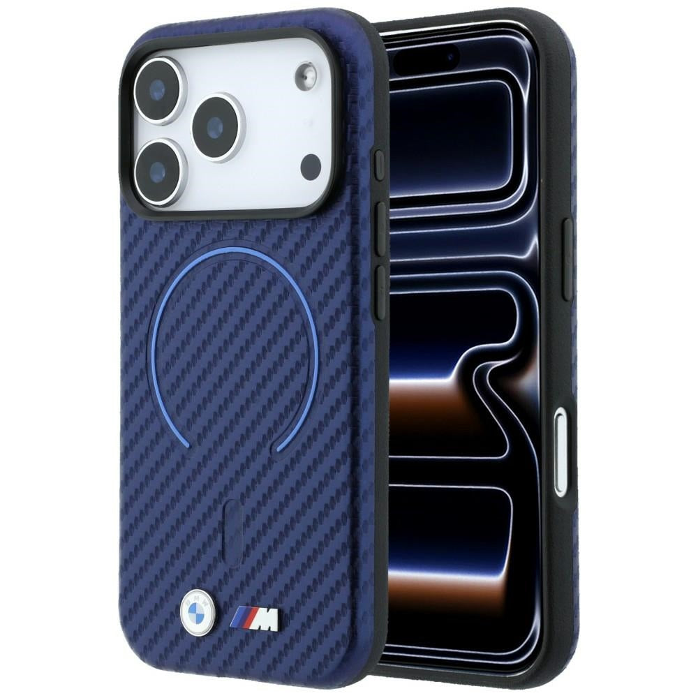BMW BMHMP18X26SWPCMVB M Carbon Printed Ring MagSafe Case for iPhone 18 Pro Max / 17 Pro Max Blue