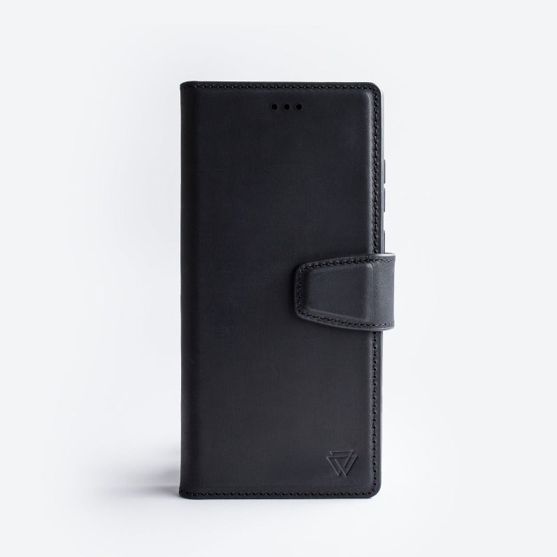 Wachikopa Genuine Leather Clasic Bookcase 2 in 1 for Samsung S24 Ultra Black