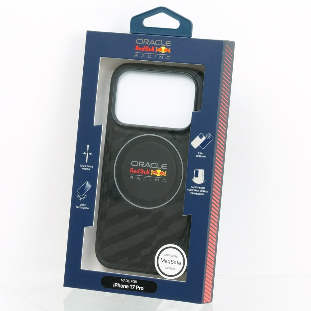 Red Bull RBHMP17X25PUCKK Hardcase PU Embossed Pattern, Black MagSafe for iPhone 17 Pro Max