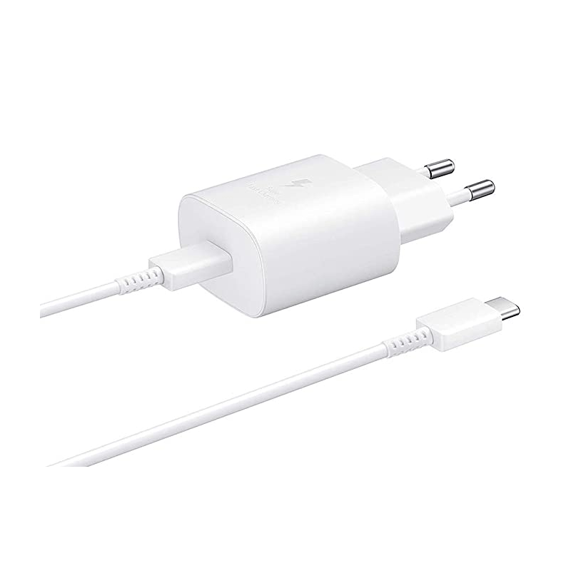 Samsung 25W fast chrger +  type - C cable  EP-TA800  White Blister