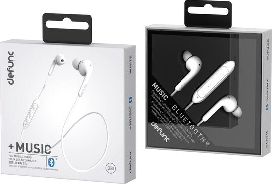DeFunc Bluetooth Earbuds InEar PLUS Music - White