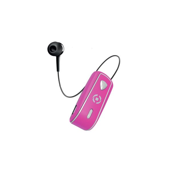 Celly BHSNAILPK Bluetooth Headset retractable cable Pink