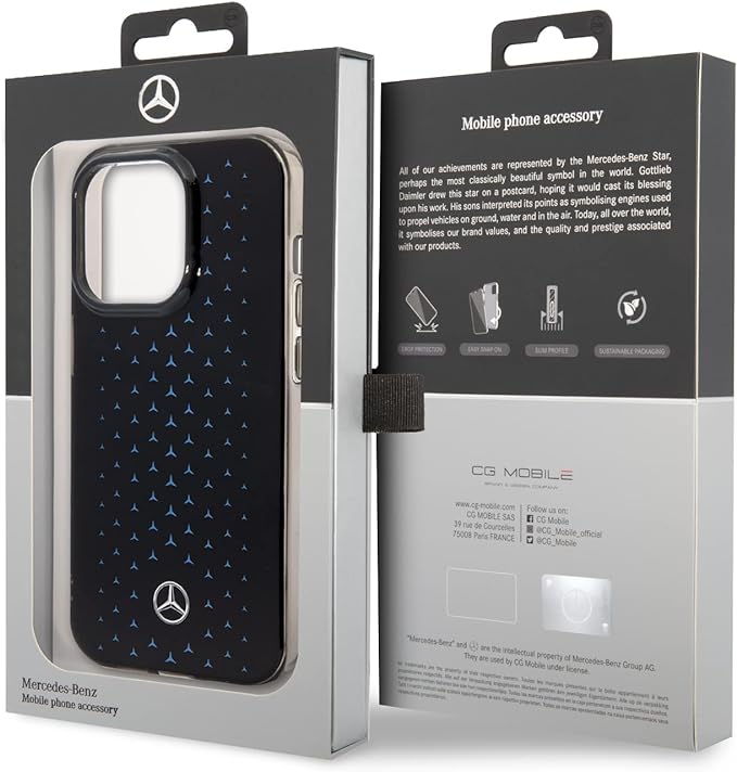 Mercedes MEHMP14MSIPBK MagSafe Case iPhone 14 Plus Liquid Silicone,  Stars Pattern Black