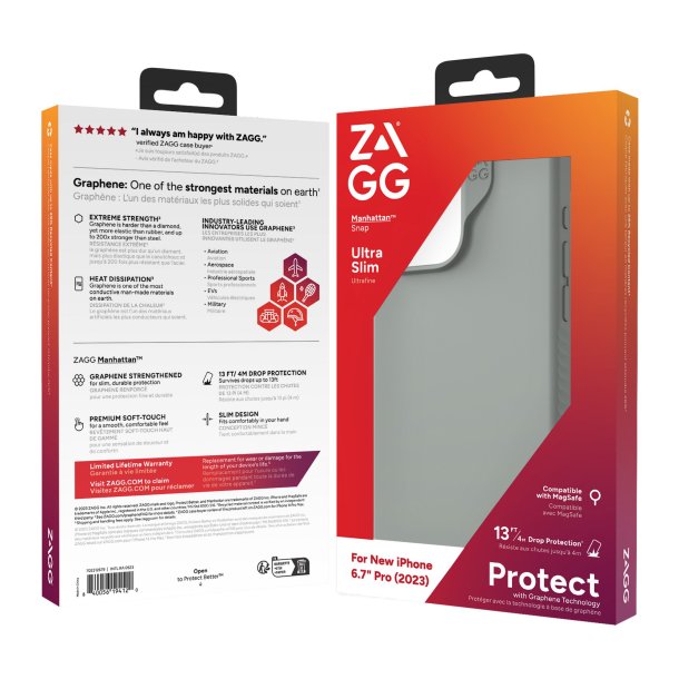 ZAGG Graphene Manhattan Snap Case for iPhone 15 Pro Max Kaki