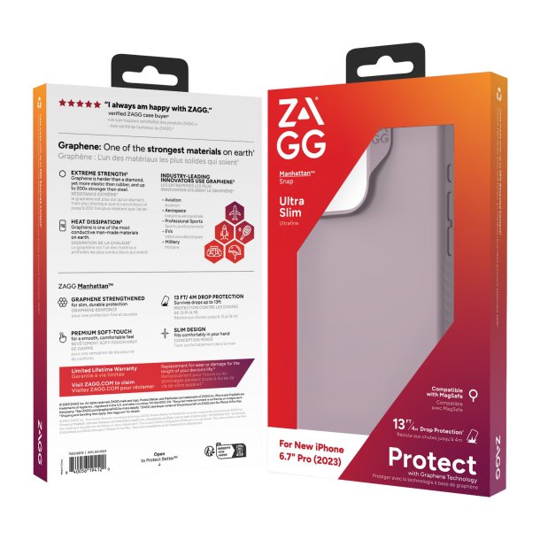 ZAGG Graphene Manhattan Snap Case for iPhone 15 Pro Max Purple