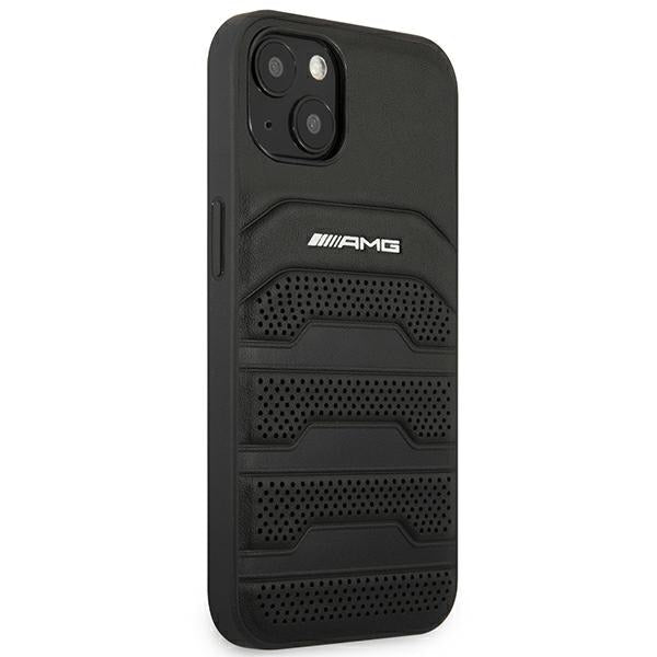 Case for AMG AMHCP14MGSEBK iPhone 14 Plus black hardcase Leather Debossed Lines