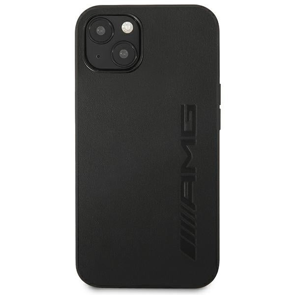 Case for AMG AMHCP14SDOLBK iPhone 14 black hardcase Leather Hot Stamped