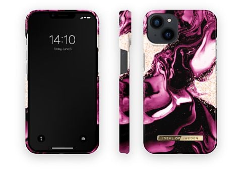 IDEAL OF SWEDEN Fashion Case iPhone 13 / 14 / 15 Golden Ruby Marble
