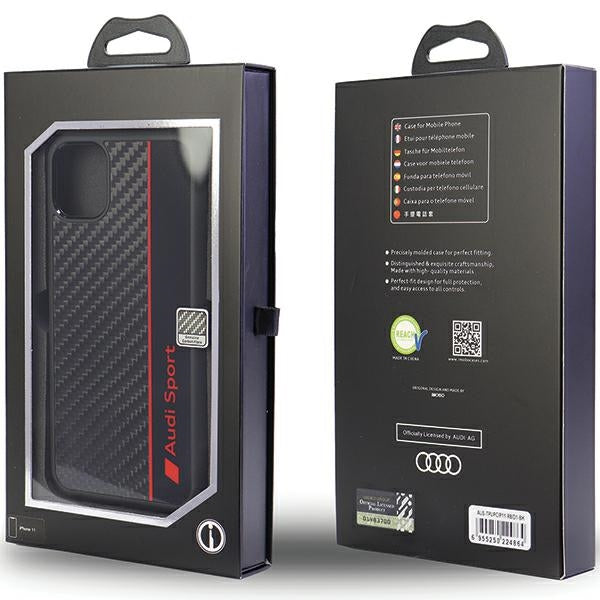 Audi Carbon Fiber Stripe iPhone 11 / Xr hardcase AUS-TPUPCIP11-R8/D1-BK