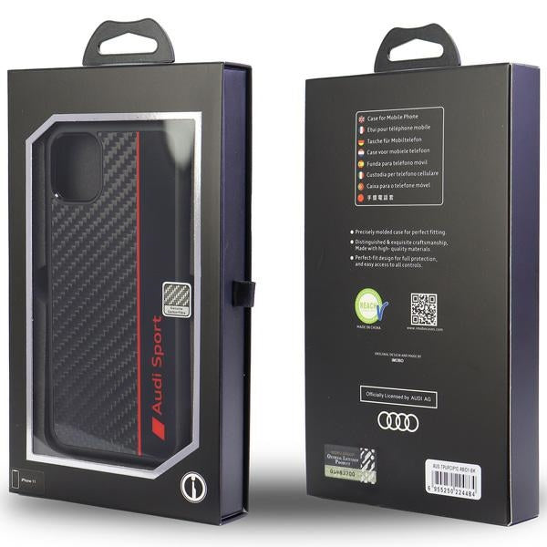 Audi Carbon Fiber Stripe iPhone 12/12 Pro hardcase AUS-TPUPCIP12P-R8/D1-BK