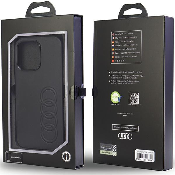 Audi Synthetic Leather iPhone 13 Pro / 13 black hardcase AU-TPUPCIP13P-TT/D1-BK