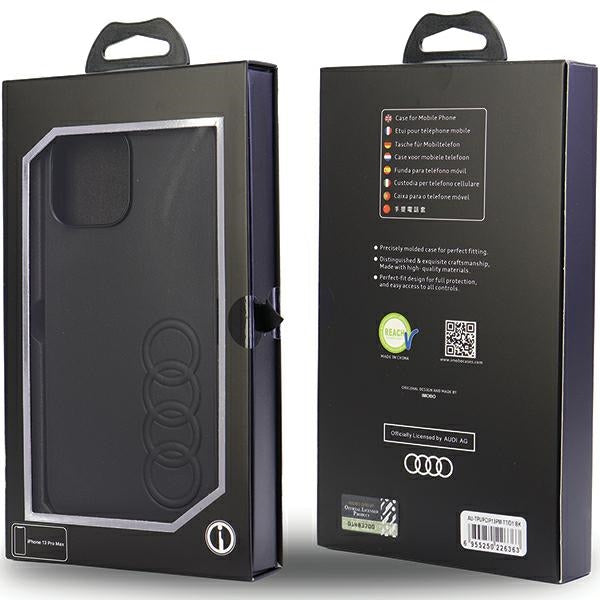 Audi Synthetic Leather iPhone 13 Pro Max black hardcase AU-TPUPCIP13PM-TT/D1-BK
