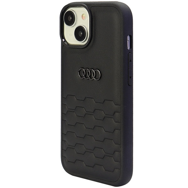 Audi GT Synthetic Leather iPhone 15 / 14 / 13 black hardcase AU-TPUPCIP15-GT/D2-BK