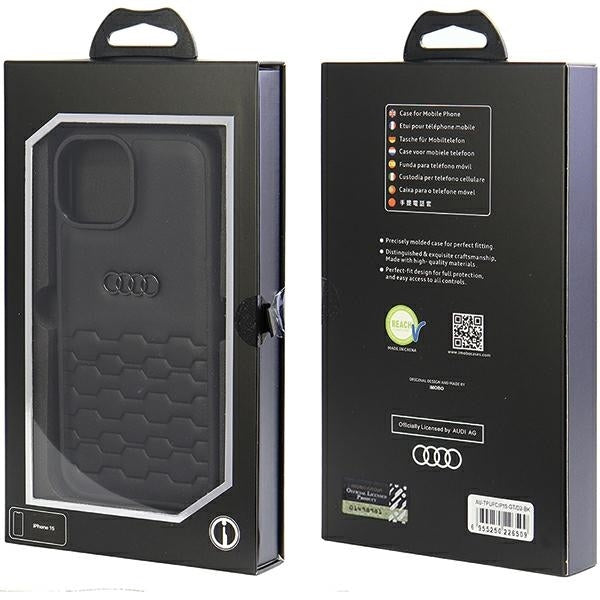 Audi GT Synthetic Leather iPhone 15 / 14 / 13 black hardcase AU-TPUPCIP15-GT/D2-BK