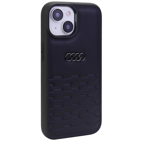 Audi GT Synthetic Leather iPhone 15 Plus black hardcase AU-TPUPCIP15M-GT/D2-BK