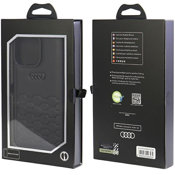 Audi GT Synthetic Leather iPhone 15 Pro Max black hardcase AU-TPUPCIP15PM-GT/D2-BK