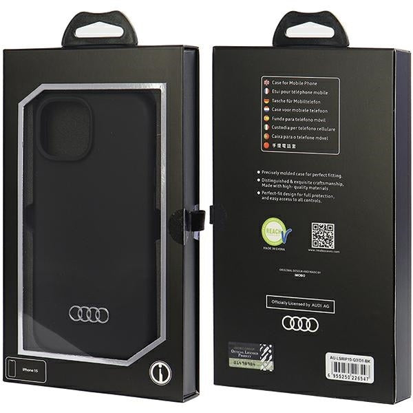 Audi Silicone Case iPhone 15 / iPhone 14 / iPhone 13 black hardcase AU-LSRIP15-Q3/D1-BK