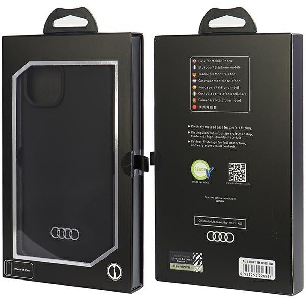 Audi Silicone Case iPhone 15 Plus  black hardcase AU-LSRIP15M-Q3/D1-BK
