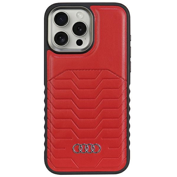 Audi Synthetic Leather MagSafe iPhone 14 Pro Max red hardcase AU-TPUPCMIP14PM-GT/D3-RD