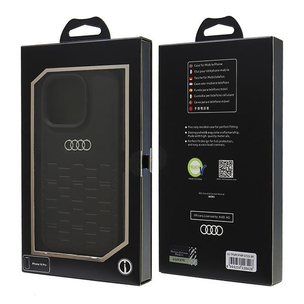 Audi Synthetic Leather iPhone 16 Pro black hardcase AU-TPUPCIP16P-GT/D2-BK