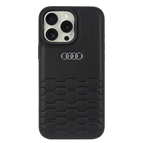 Audi Synthetic Leather iPhone 16 Pro black hardcase AU-TPUPCIP16P-GT/D2-BK