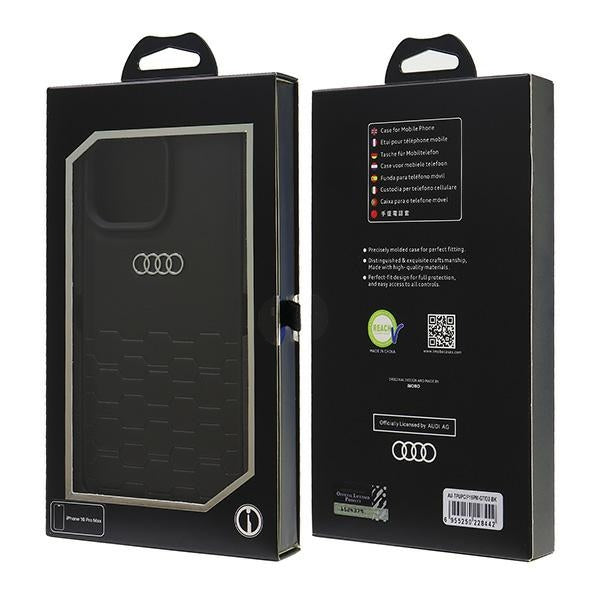 Audi Synthetic Leather iPhone 16 Pro Max black hardcase AU-TPUPCIP16PM-GT/D2-BK