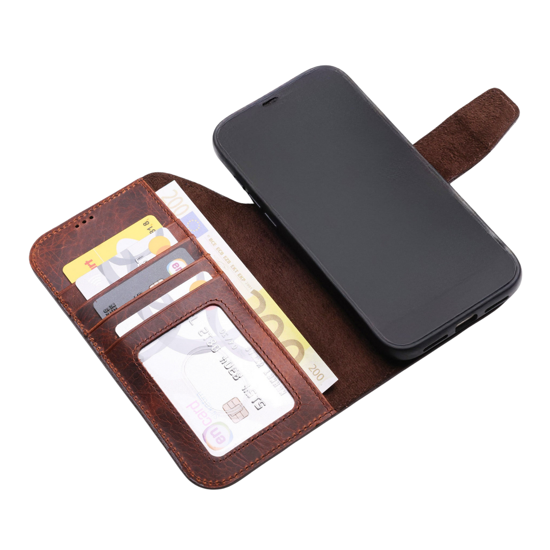 Wachikopa Leather Magic Book Case 2 in 1 for iPhone 17 Pro Brick