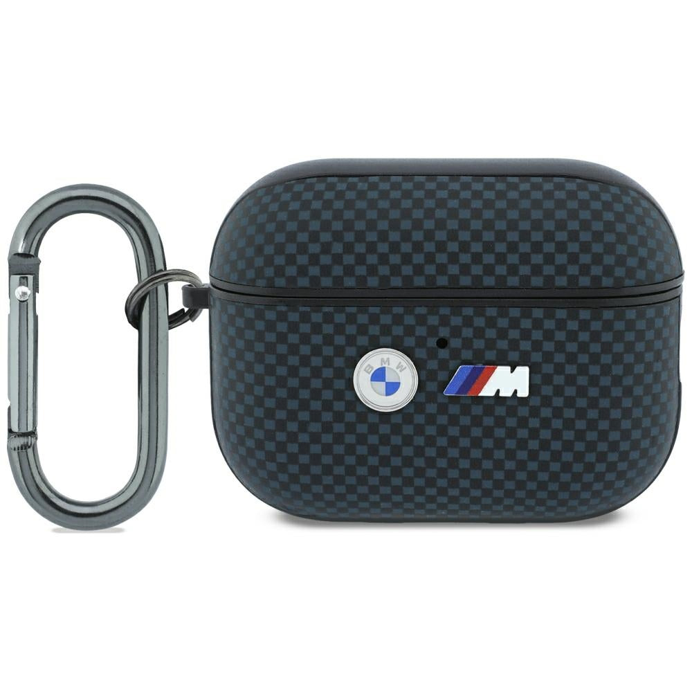 BMW M Quilted Kevlar Metal Logo Case for AirPods Pro 3 Navy Blue