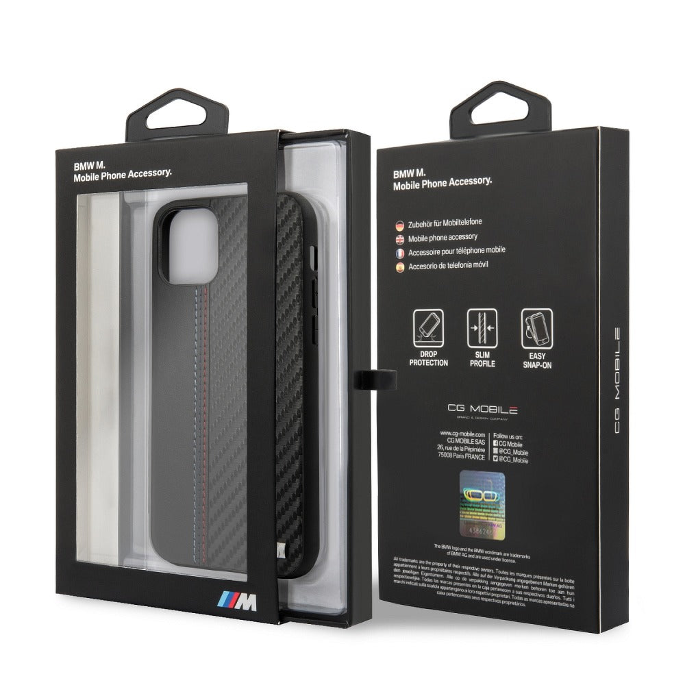 BMW BMHCN58MCARBK iPhone 11 Pro Leather Black Carbon Effect M Collection