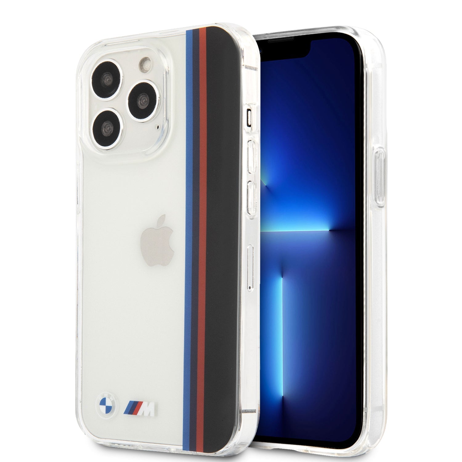 BMW BMHCP13LMHTVK iPhone 13 Pro Hard Case M Collection PC/TPU Hard Case Vertical Tricolor Lines & Black Stripe