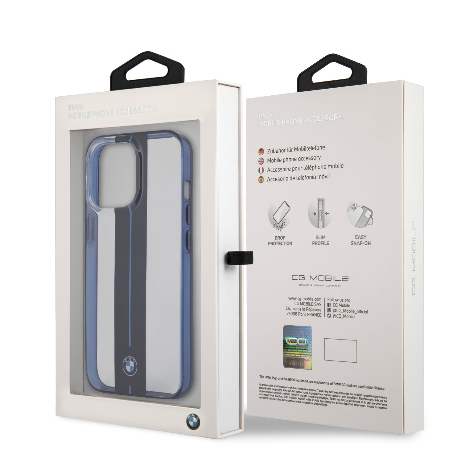 BMW BMHCP13MPCUMRSTNA iPhone 13 Hard case Middle Stripe Transparent