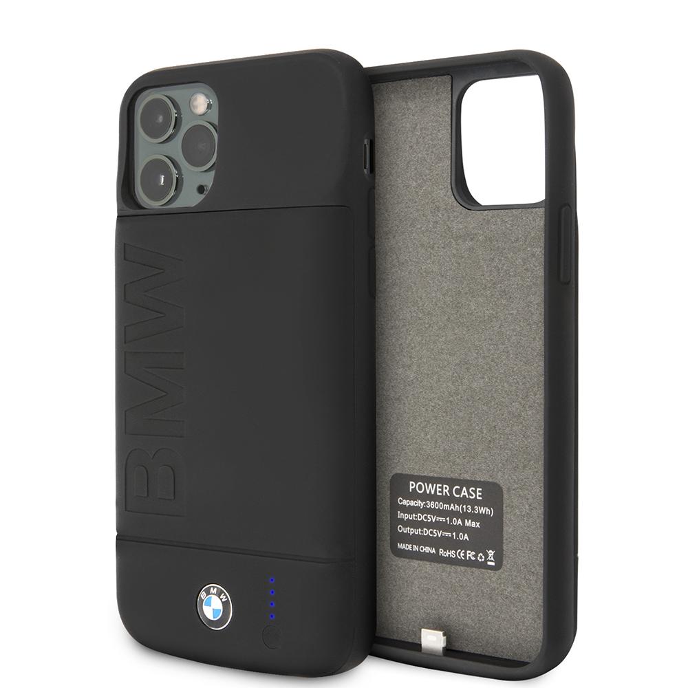 BMW BMPCFCN65DEBK iPhone11 Pro Max Hard Case Black power full rubber finish with build in 4000 mAh Powerbank