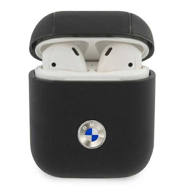 BMW BMA2SSLBK AirPods 1/ Airpods 2 cover black Geniune Leather Silver Logo