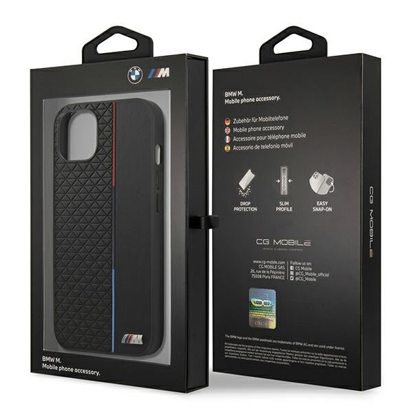 BMW BMHCP13MTRTBK iPhone 13 / 14 / 15  black hardcase M Collection Triangles