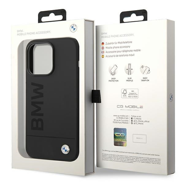 BMW BMHMP14LSLBLBK iPhone 14 Pro black hardcase Silicone Signature Logo Magsafe