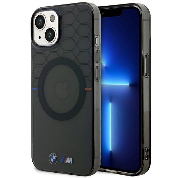 BMW BMHMP14SHGPK iPhone 14 grey hardcase Pattern MagSafe